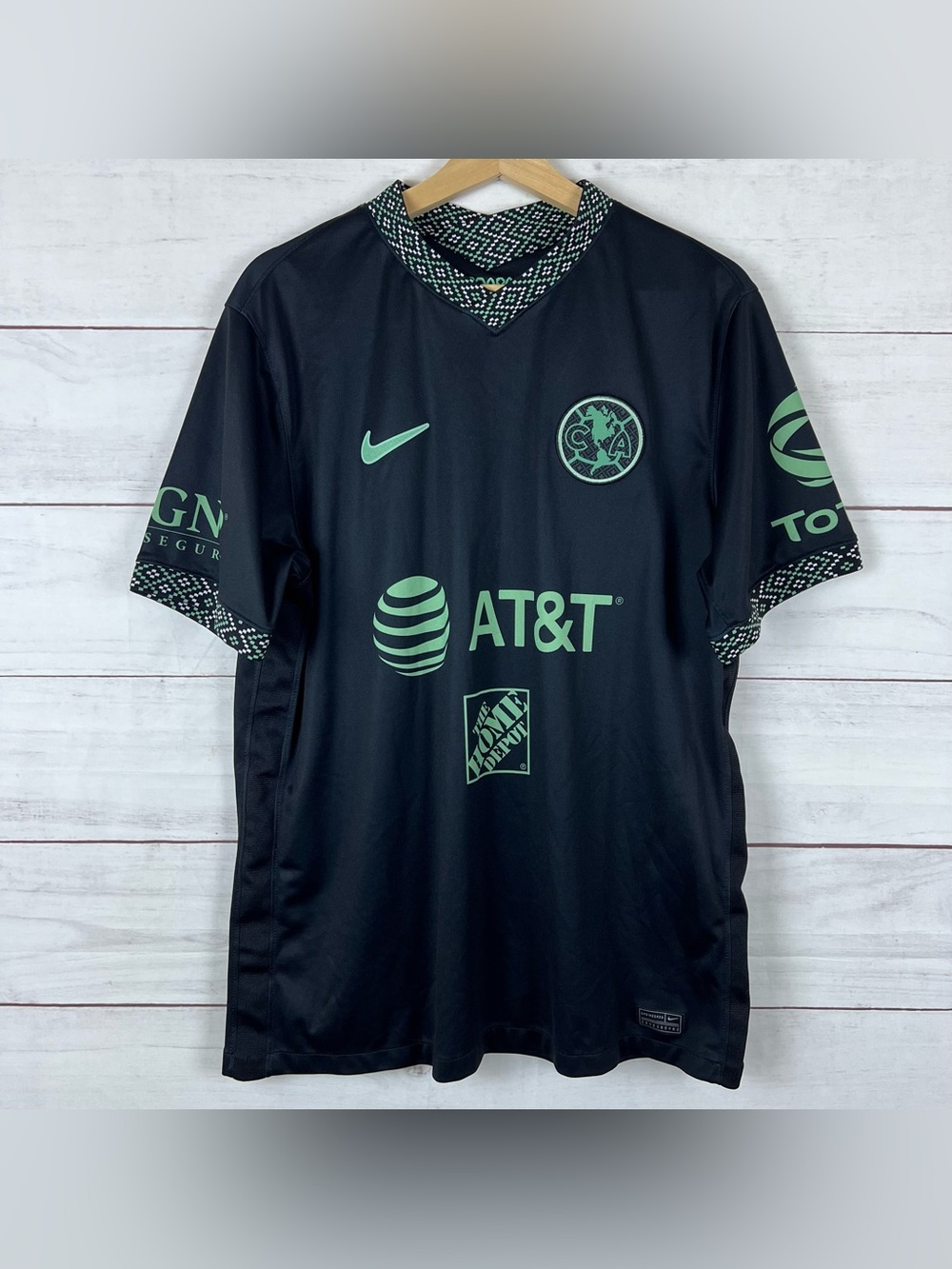 Nike Club America 2021/22 3rd Kit Soccer Jersey Black DB5743-010 Men's Large